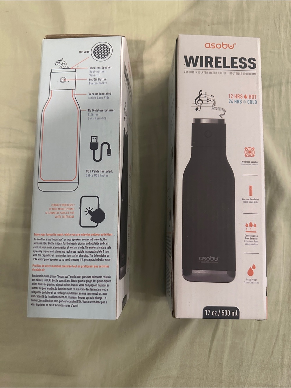 asobu Wireless Bluetooth Speaker Bottle - Black